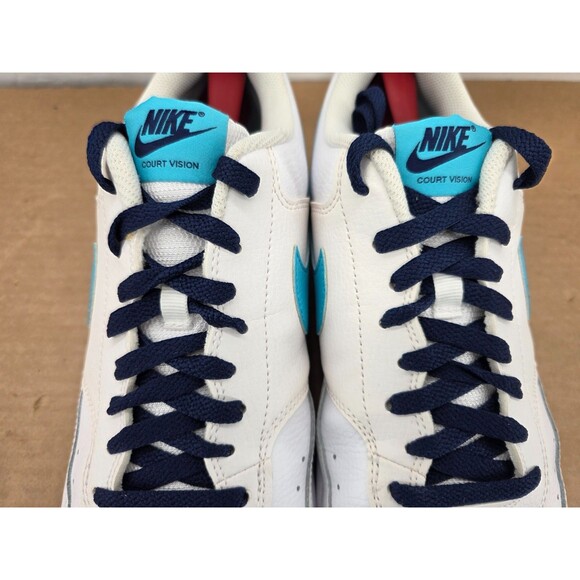 Nike Court Vision Lo White/Turquoise Blue-Blue Void (DM1187 100) Mens Size 13 main image 6